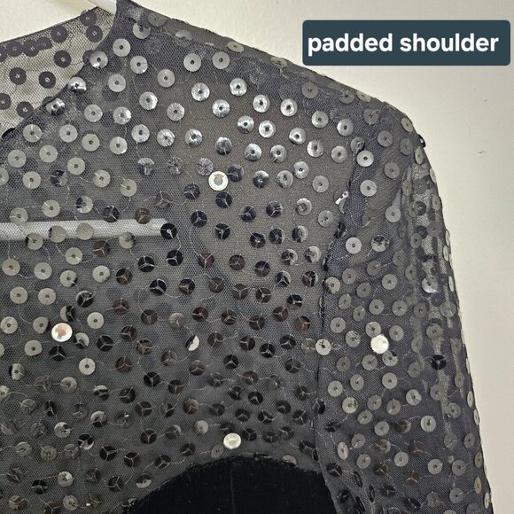 Vintage Christian Dior Robes du Soir Embellished Velvet Evening Black Dress Sz 6 - Picture 8 of 14